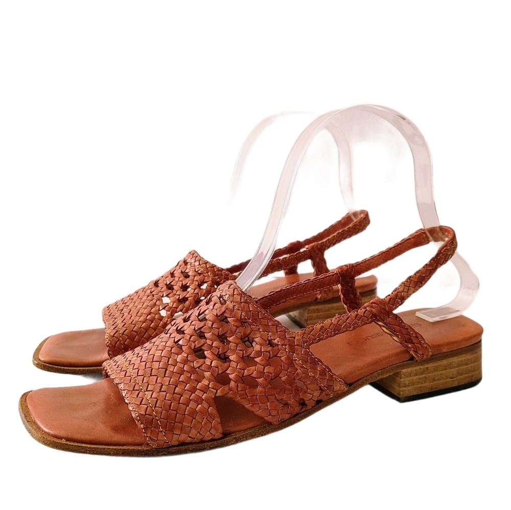 Sesto Meucci Square Toe Woven Slingback Sandals